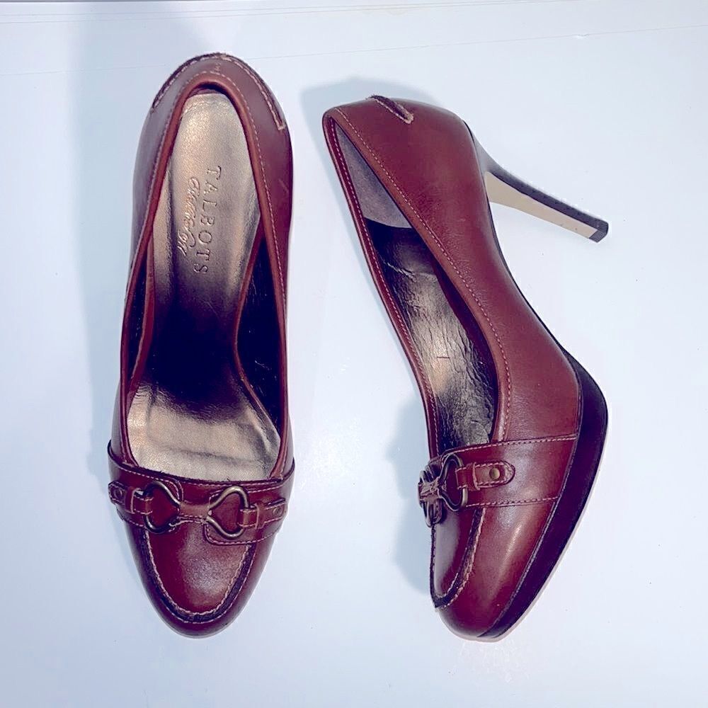 Vintage Talbots collection brown leather 4” heels
